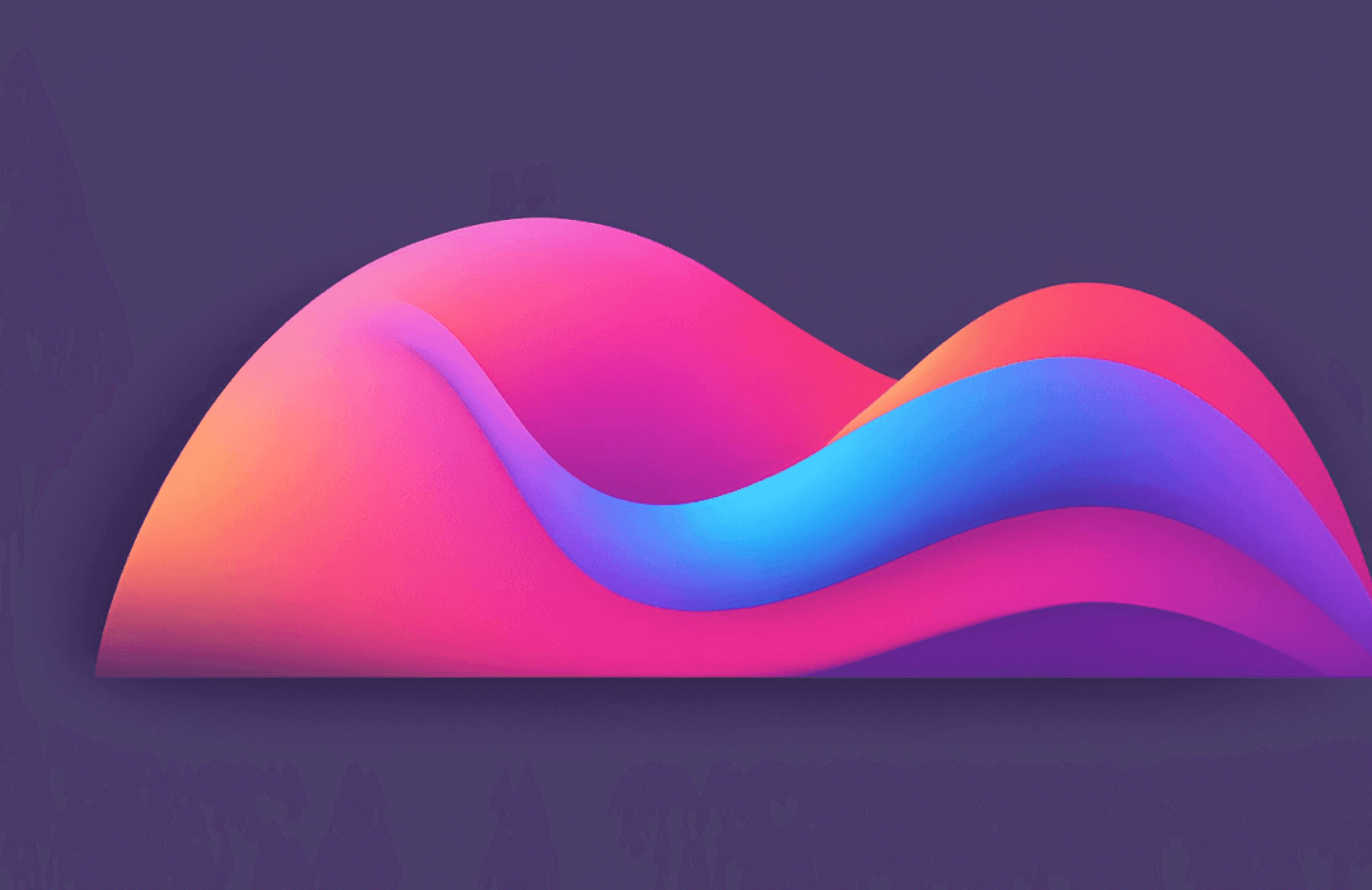 Responsive curved line with gradient